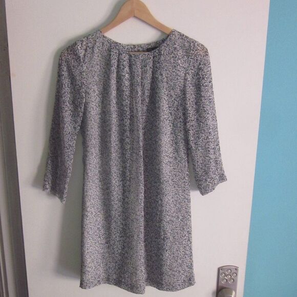 Armani Exchange Womens Size XS Dotted Shift Mini Dress 3/4 Sleeve Pullover - Picture 1 of 9